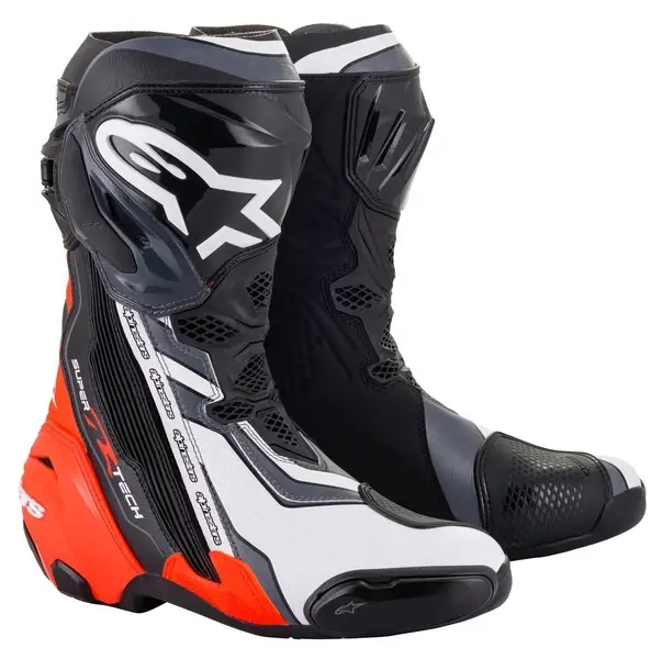 Boty na motorku Alpinestars Supertech R černo-fluo červeno-bílo-šedé Ověřený