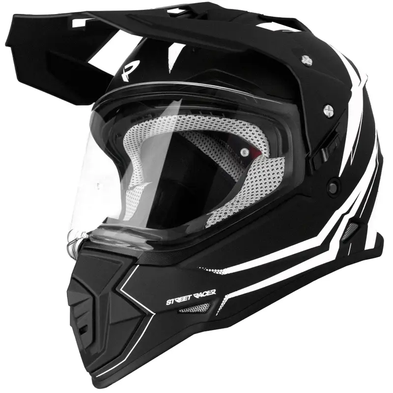Omezená Nabídka Enduro helma na motorku Street Racer Ignite matná černo-bílá