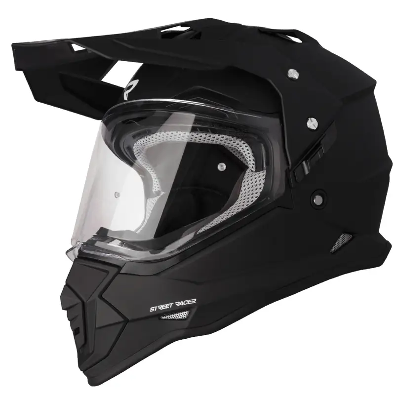Cenový Hit Enduro helma na motorku Street Racer Ignite matná černá