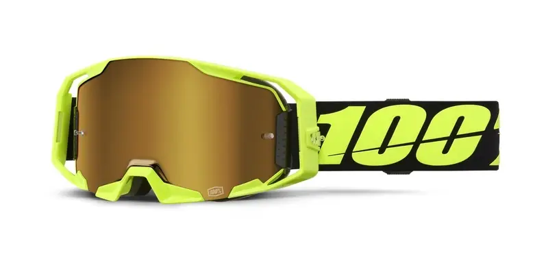 Motokrosové brýle 100% ARmatic Neon Yellow se zlatým true plexi Oblíbený