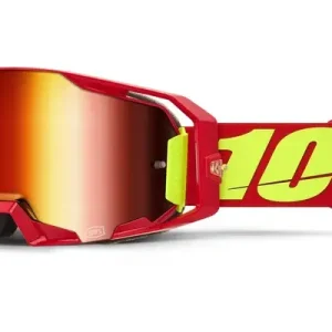 Horká Nabídka Motokrosové brýle 100% ARmatic červené s červeným plexi