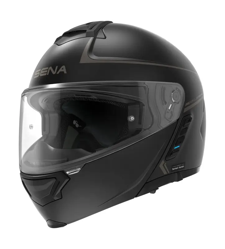 Zlevněný Vyklápěcí přilba na motorku SENA s Mesh headsetem Impulse černá matná