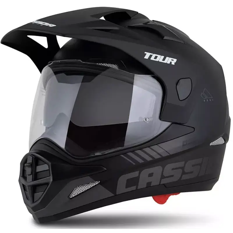 Enduro přilba Cassida Tour 2.0 Dual matná černo-šedá s černým matným kšiltem Omezená Nabídka