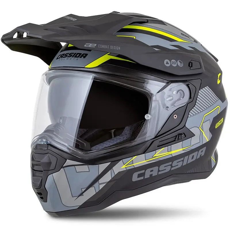 Vrácení Zdarma Enduro helma Cassida Road Runner TechniX matná šedo-černo-fluo žlutá
