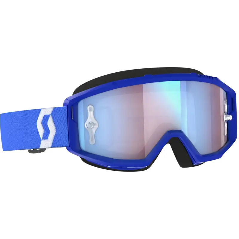 Tovární Cena Motokrosové brýle SCOTT Primal CH modro-bílé s chrom modrým plexi