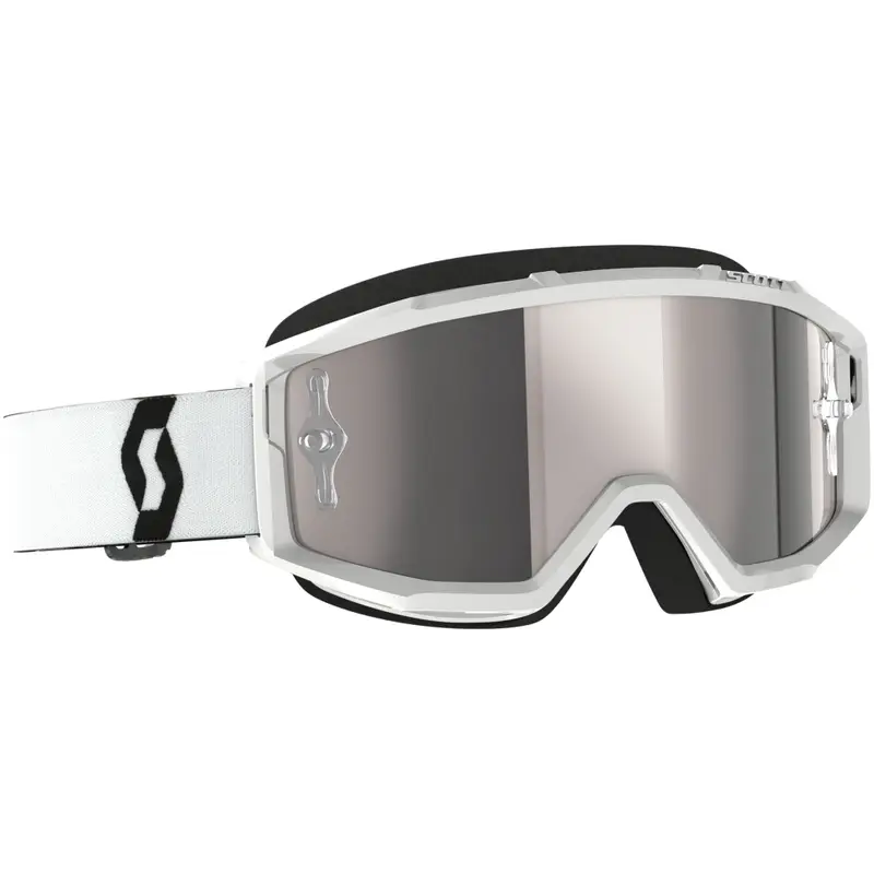 Motokrosové brýle SCOTT Primal CH bílé s chrom stříbrným plexi Omezená Nabídka