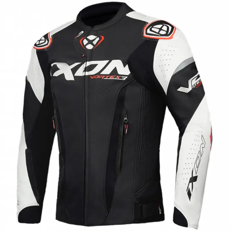 Super Cena Kožená bunda na motorku IXON Vortex 3 černo-bílá