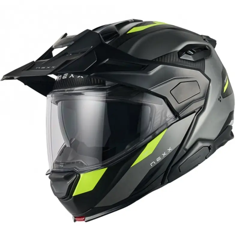 Akční Nabídka Výklopná helma na motorku Nexx X.Lifecountry Terra matná šedo-fluo žlutá výprodej