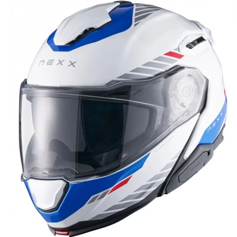 Levný Vyklápěcí helma na motorku Nexx X.Lifetour Globe bílo-modrá
