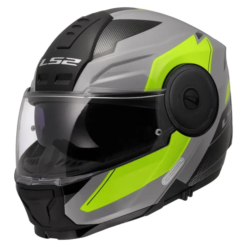 Výklopná helma na motorku LS2 FF902 Scope II Duria šedo-fluo žlutá Značkový