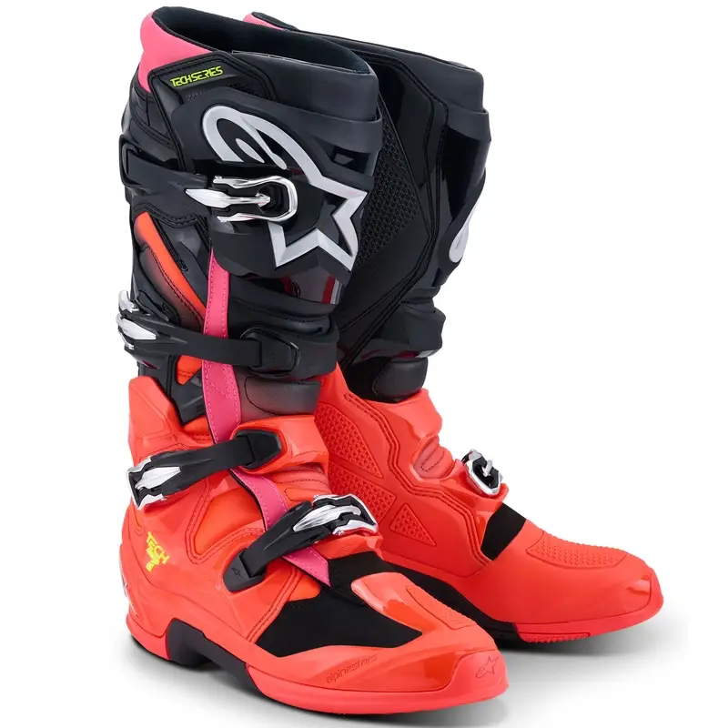 Boty na motorku Alpinestars Tech 7 černo-fluo červeno-fluo růžové Top Prodej