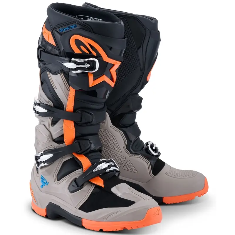 Rychlé Dodání Boty na motorku Alpinestars Tech 7 Enduro černo-tmavě šedo-fluo oranžové
