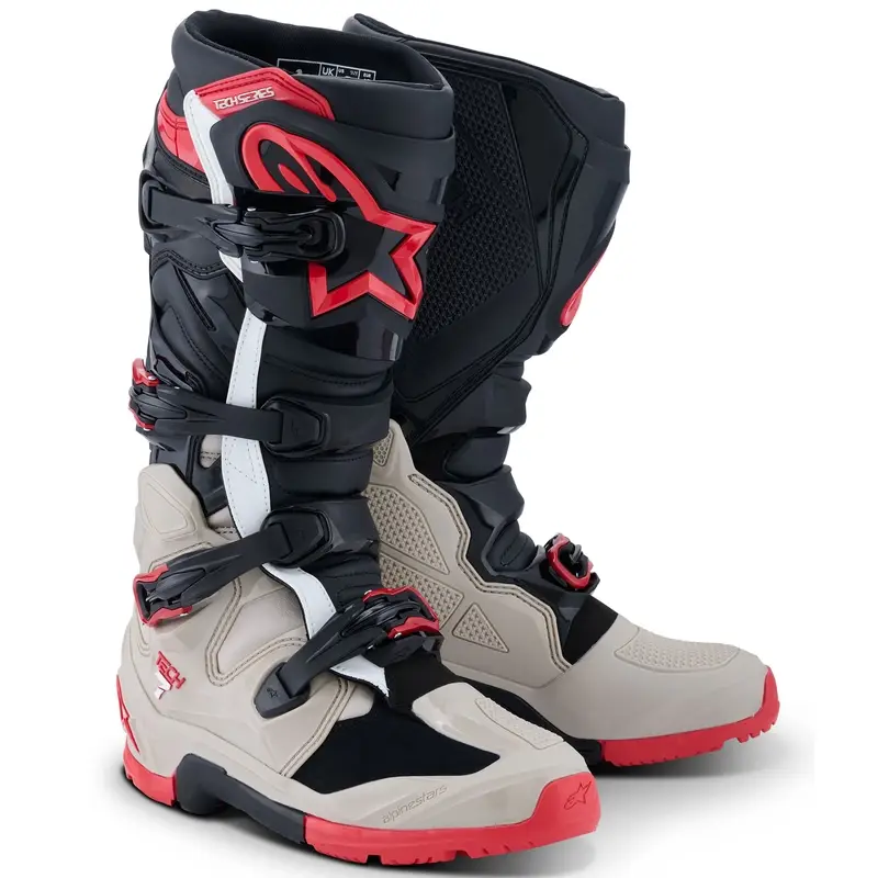 Horká Nabídka Boty na motorku Alpinestars Tech 7 Enduro černo-světle šedo-červené