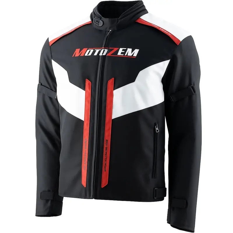 Bunda na motorku Motozem Team 2 černo-bílá Jen Po Omezenou Doba