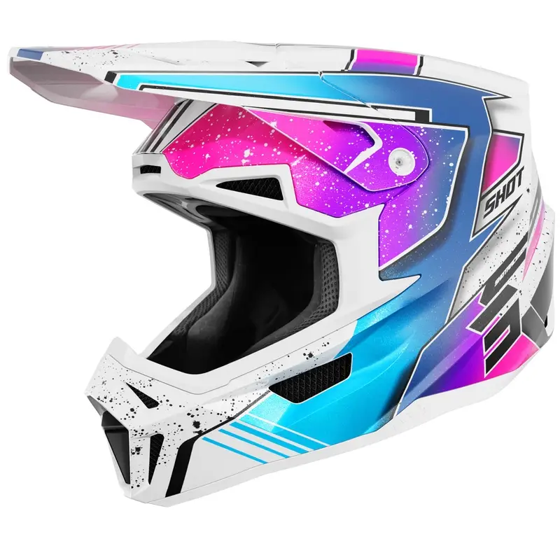 Cenově Výhodný Motokrosová helma Shot Lite Racing perleťová bílo-růžová