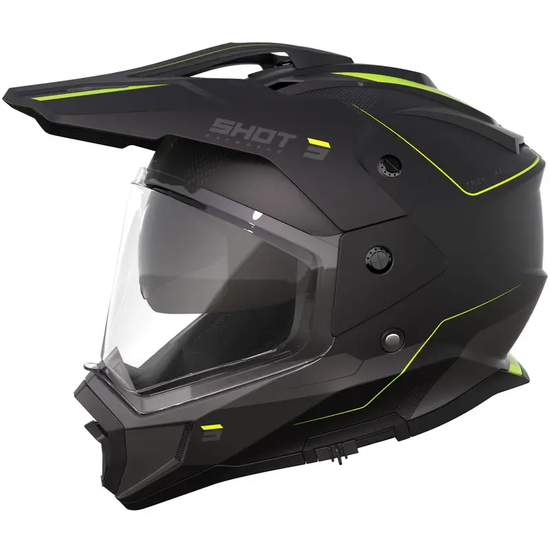 Enduro helma na motorku Shot Trek Max Vision Rally matná černo-fluo žlutá Levný