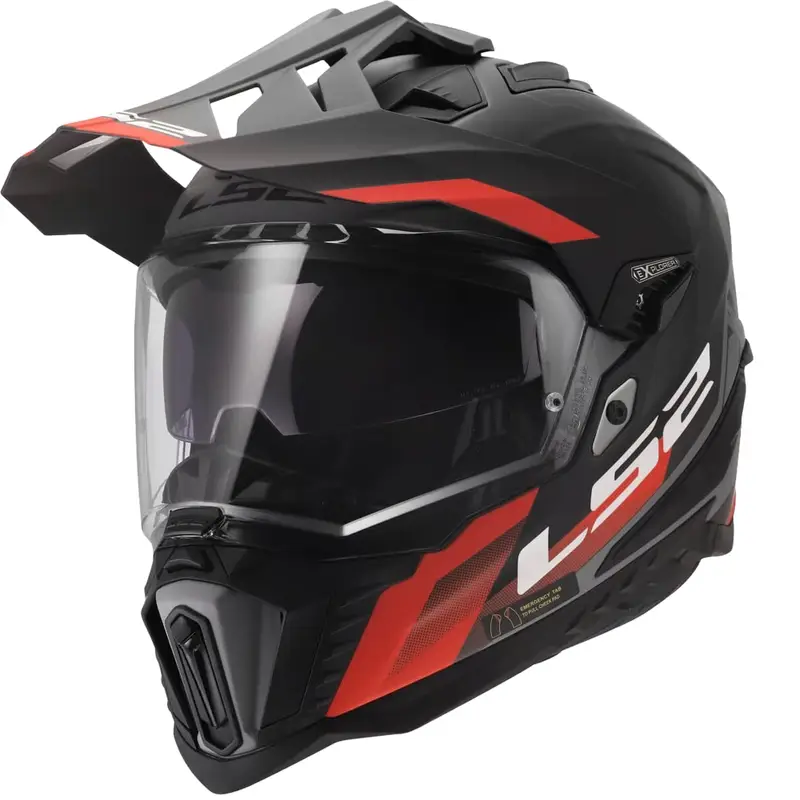 Enduro helma LS2 MX701 Explorer Hexa matná černo-červeno-šedá Nízká Cena