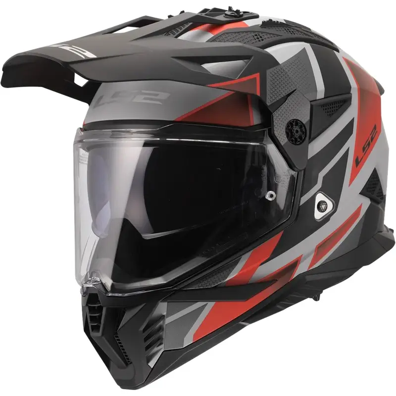 Speciální Cena Enduro helma na motorku LS2 MX702 Pioneer II Block matná šedo-červená