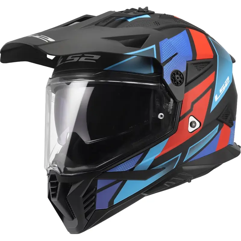 Enduro helma na motorku LS2 MX702 Pioneer II Block matná černo-červeno-modrá Rychlé Dodání