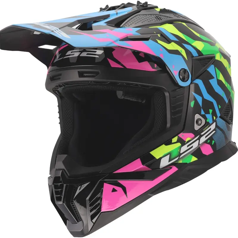 Akční Cena Motokrosová helma LS2 MX708 Fast II Grotesk lesklá modro-růžovo-zelená
