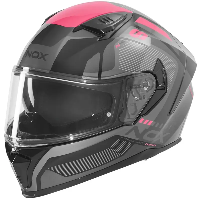 Integrální helma na motorku NOX N402 Mentor černo-růžová Značkový