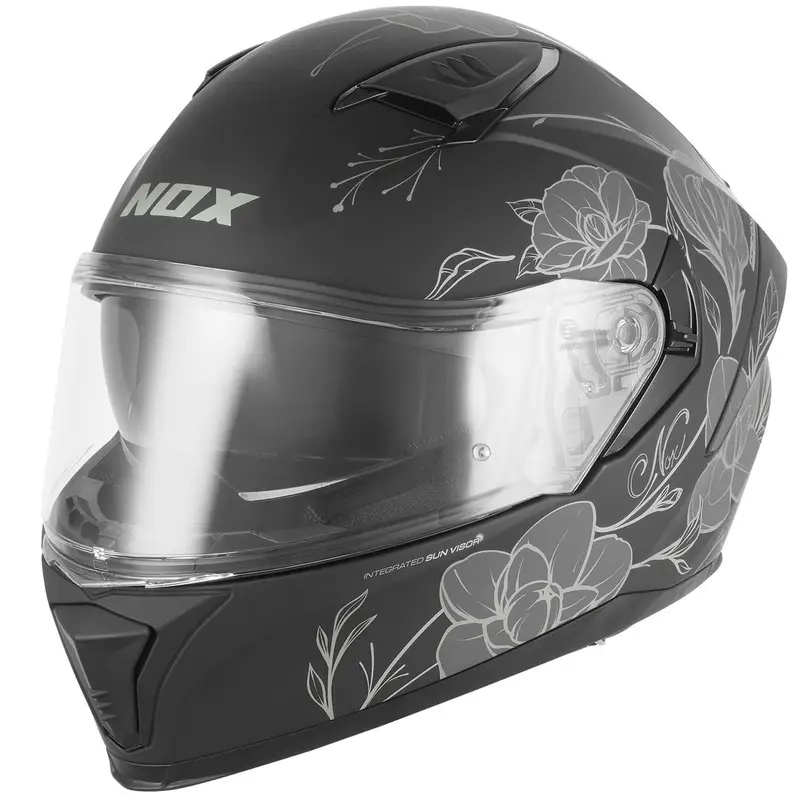 Integrální helma na motorku NOX N402 Spring matná černo-stříbrná Nejlepší Cena