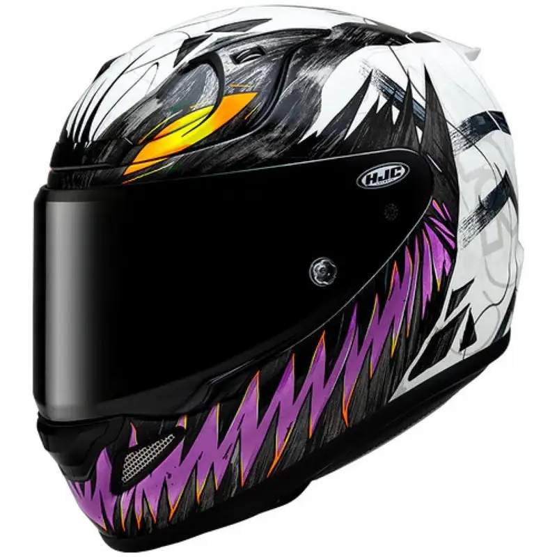Bezpečná Platba Integrální helma na motorku HJC RPHA 12 Anti Venom 2 Marvel MC8 černo-bílo-fialová