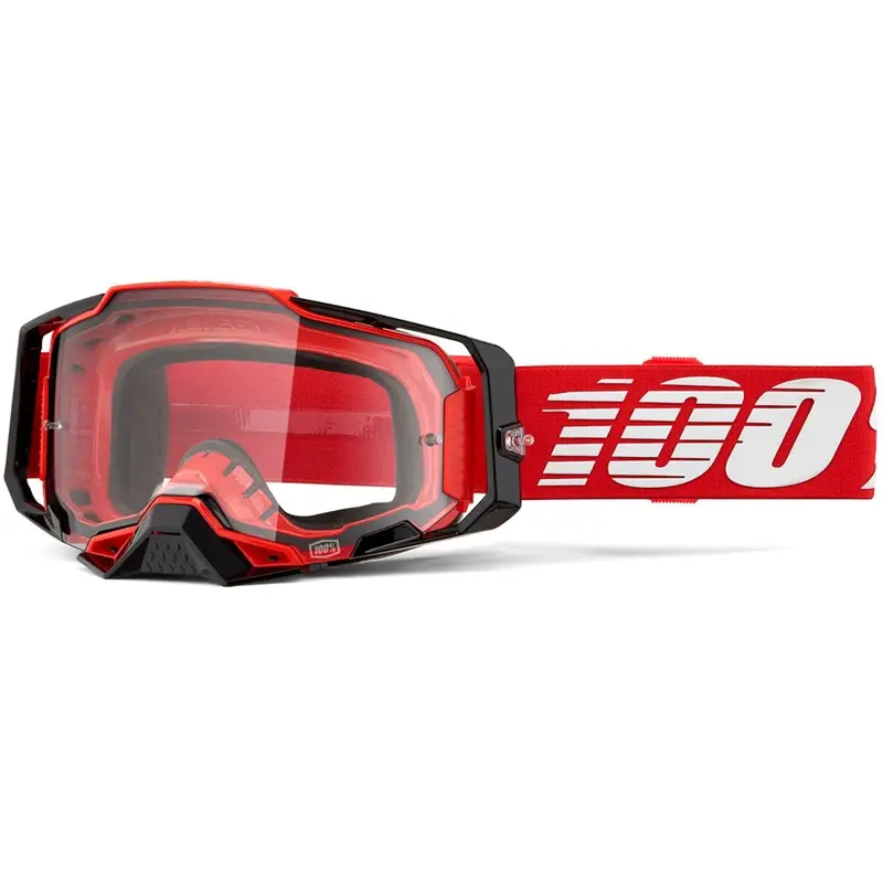 Motokrosové brýle 100% Armega Red s čirým plexi Dokud Zásoby Vydrží
