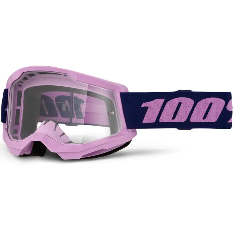 Motokrosové brýle 100% STRATA 2 NEW fialové s čirým plexi Novinka