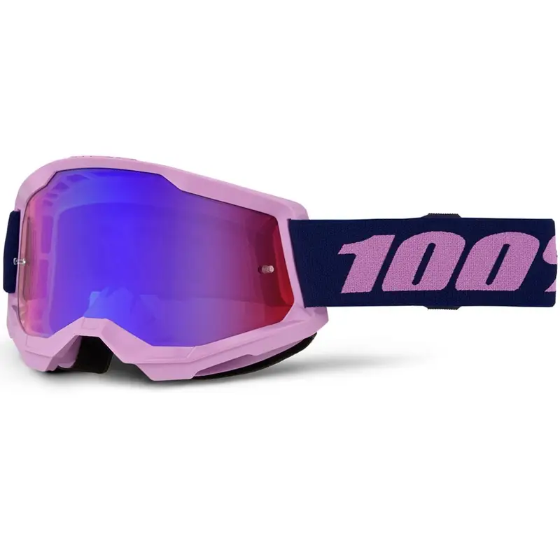 Motokrosové brýle 100% STRATA 2 NEW fialové s červeno-modrým plexi Sleva