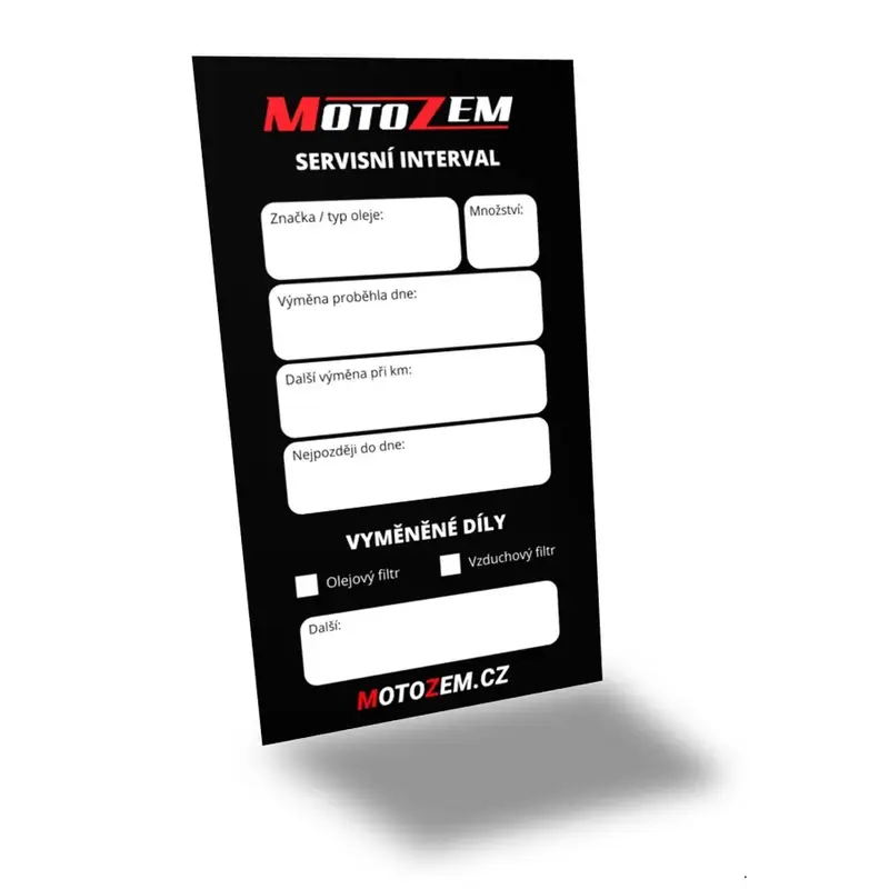 Rychlé Dodání Servisní štítek MotoZem