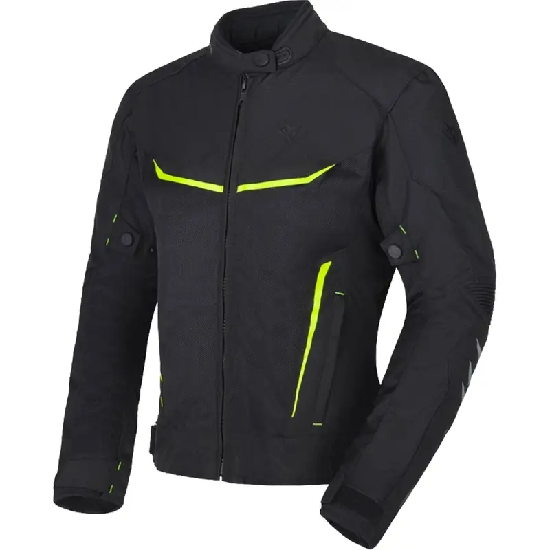 Levný Dámská bunda na motorku RSA Runway černo-fluo žlutá