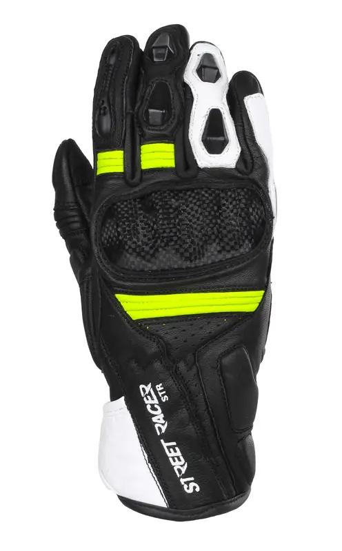 Rukavice na motorku Street Racer STR černo-fluo žluté Cenová Bomba