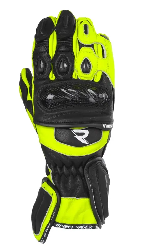 Rukavice na motorku Street Racer Virus 2 černo-fluo žluté Nová Kolekce
