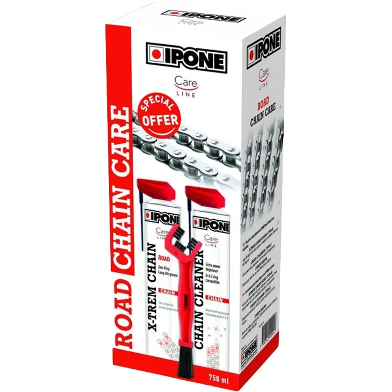 Poslední Šance Sada na čištění a mazání řetězu Ipone Road Chain Care