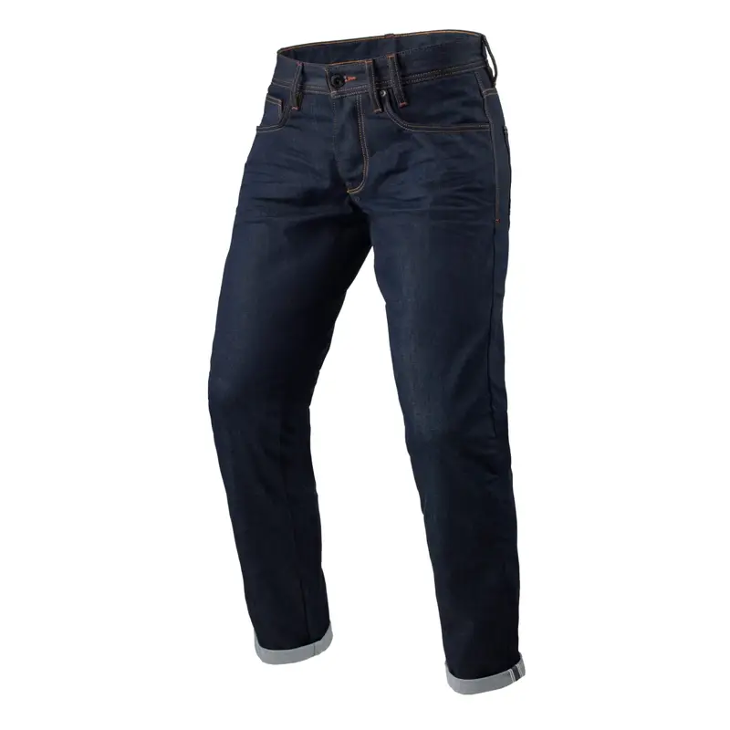 Prodloužené jeansy na motorku Revit Lewis Selvedge TF tmavě modré Must-Have