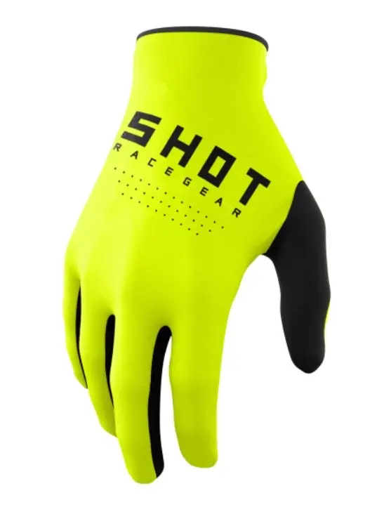 Časově Omezené Dětské motokrosové rukavice Shot Raw Kid fluo žluté výprodej
