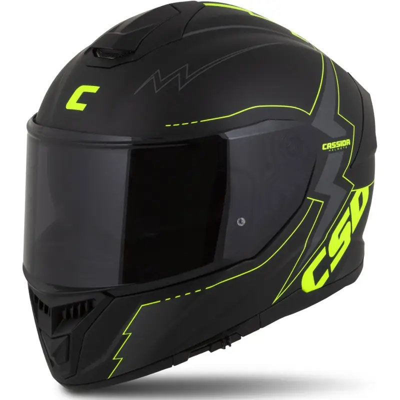 Integrální přilba na motorku Cassida Integral GT 2.1 Flash černo-fluo žluto-šedá Vysoce Kvalitní