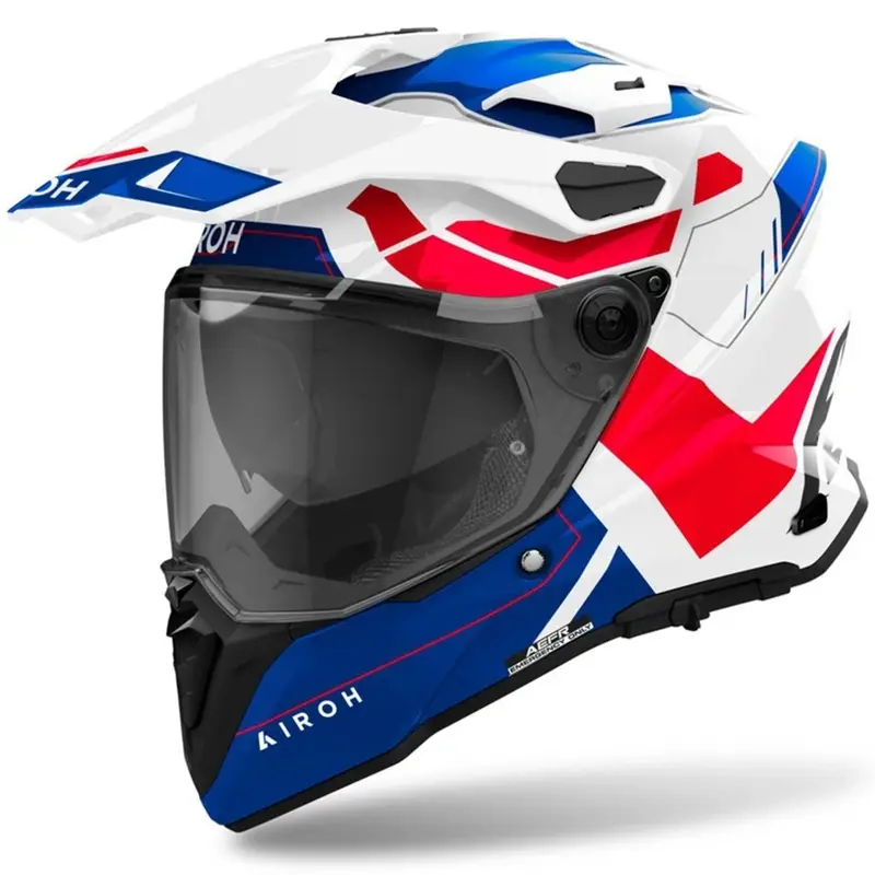 Vrácení Zdarma Enduro helma Airoh Commander 2 Reveal lesklá modro-červená