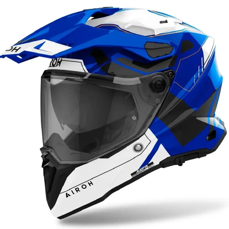 Sezónní Sleva Enduro helma Airoh Commander 2 Reveal lesklá modrá