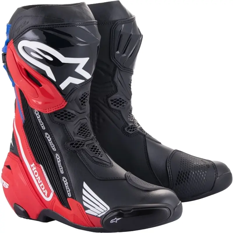 Boty na motorku Alpinestars Supertech R Honda černo-červeno fluo-modro-bílé Cenově Výhodný