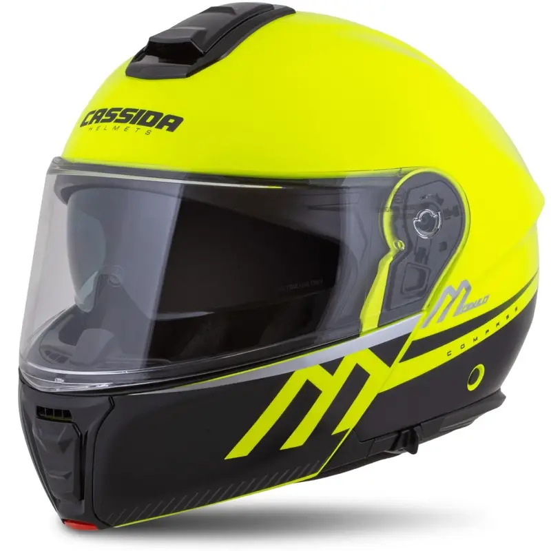Bezpečná Platba Výklopná helma na motorku Cassida Modulo 2.1 Compass fluo žluto-černo-stříbrno-červená