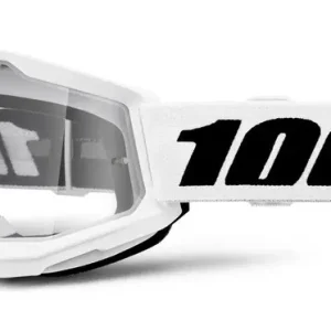 Dětské motokrosové brýle 100% STRATA 2 bílé čiré plexi Výhodná Nabídka