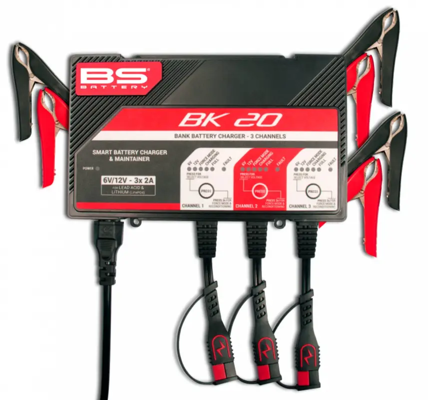 3kanálová nabíjecí stanice BS-BATTERY BK20 (vhodné také pro lithiové baterie) 12V 2A Nízká Cena