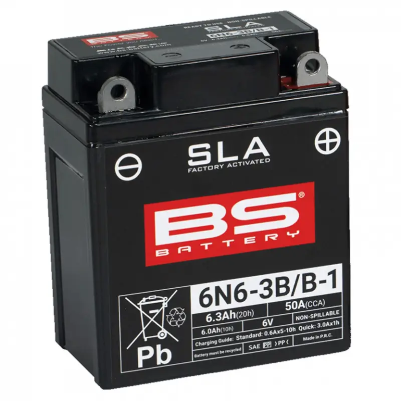 Továrně aktivovaná motocyklová baterie BS-BATTERY 6N6-3B/B-1 (FA) Autentický
