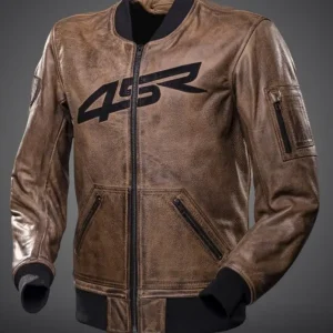 4SR Pánská kožená moto bunda BOMBER hnědá Výhodná Nabídka