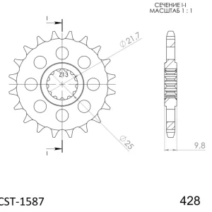 Řetězové kolečko SUPERSPROX CST-1587:19 19 zubů, 428 Cenová Bomba