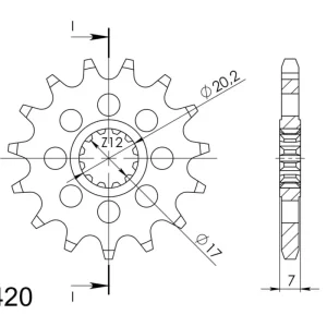 Řetězové kolečko SUPERSPROX CST-1120:15 15 zubů, 420 Horká Nabídka