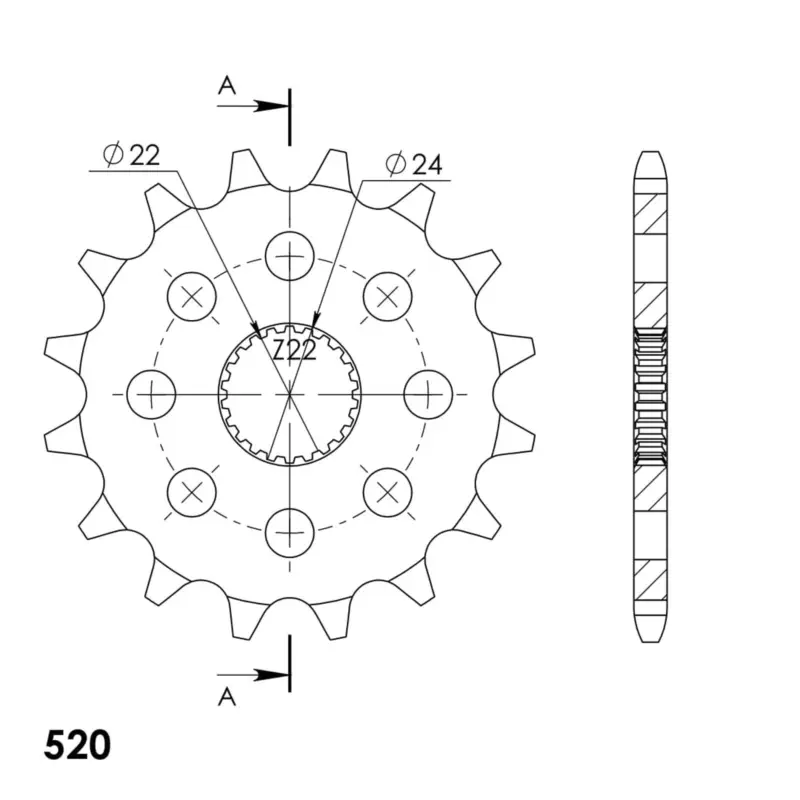 Řetězové kolečko SUPERSPROX CST-394:16 16 zubů, 520 Oblíbený