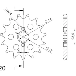 Řetězové kolečko SUPERSPROX CST-1128:14 14 zubů, 420 Nejlepší Volba